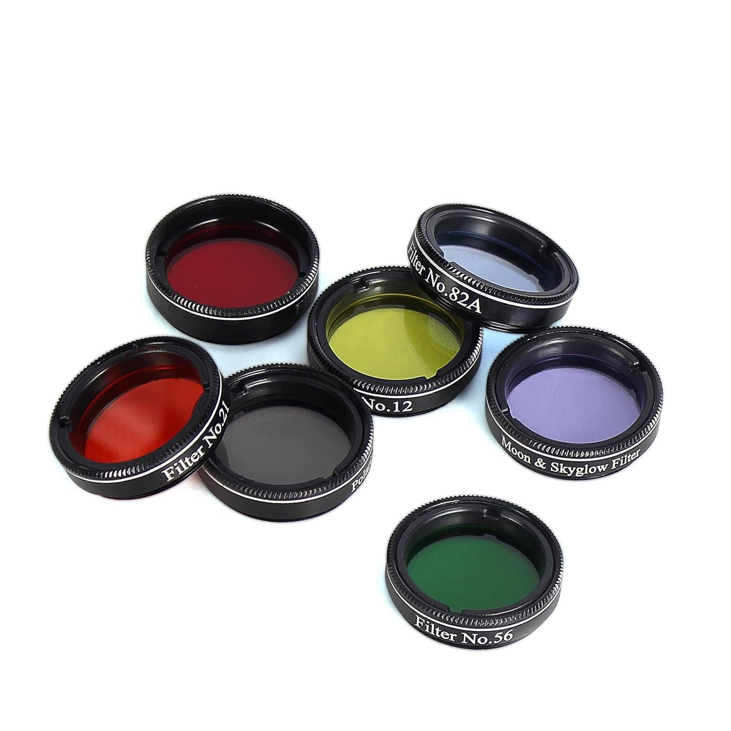 13 Piece Telescope Accessory Kit - 1.25" Telescope Eyepiece and Filter Set with a Sturdy Carry Case - 5pcs Plossl Telescope Eyepieces - 2X Barlow Lens - 7pcs Filters
