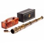 1920 Vintage Brass Telescope with Premium Leather Case, Collapsible 15x Clear Vision Antique Maritime Pirate Spyglass Telescope for Adults, for Nautical & Vintage Décor, 15 inch