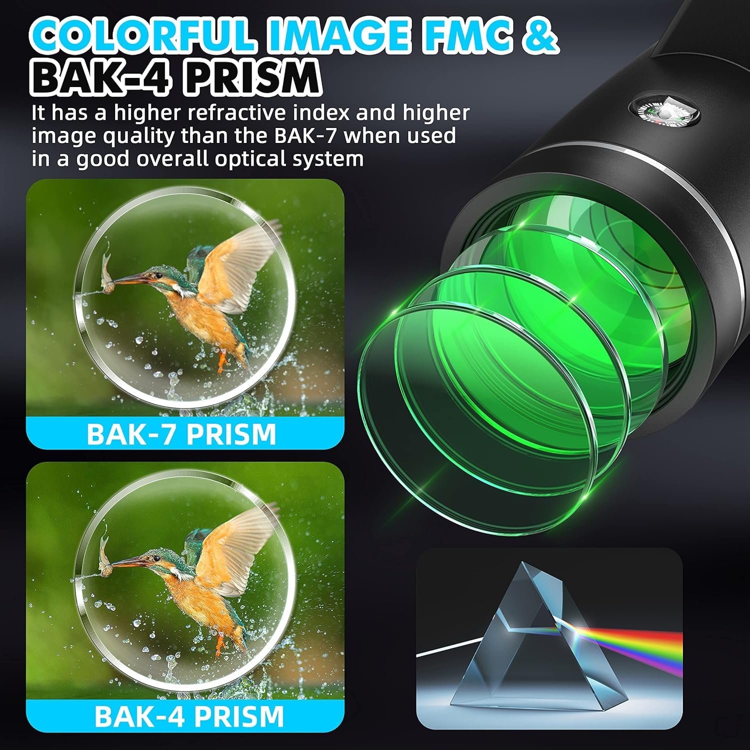 40x60 Monocular Telescope for Adults High Powered, Monocular for Adults, Compact Low Light Vision for Wildlife, Hunting, Camping, Travel &Outdoor Adventures