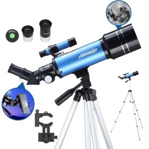 AOMEKIE 40070 Telescopes for Astronomy Beginners and Adults 70mm Astronomical Telescopes with Adjustable Tripod K6/25 Eyepieces Phone Adapter