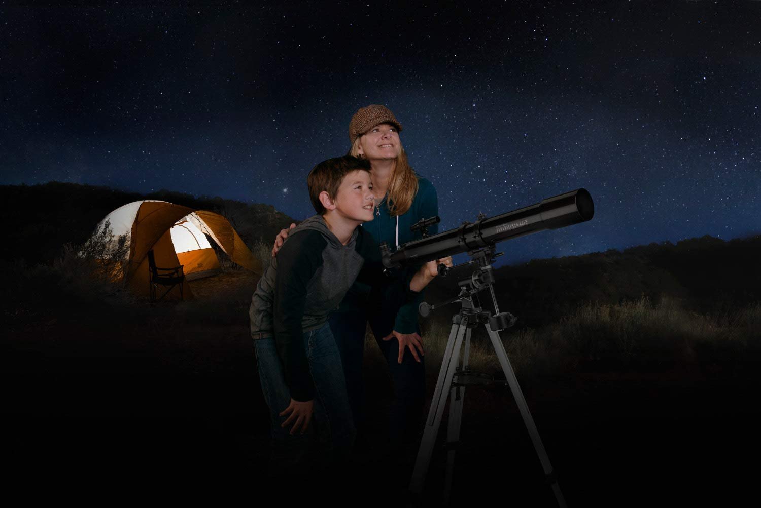 Celestron 21048 PowerSeeker 80EQ Refractor Telescope - Includes Two Eyepieces, Erect Image Diagonal, 3X Barlow Lens, Height-Adjustable Tripod and Deluxe Accessory Tray, Black