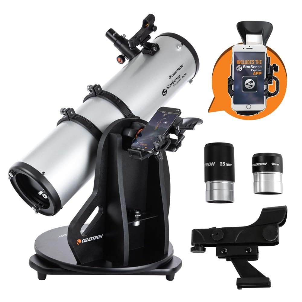 Celestron 22482 StarSense Explorer 150mm Tabletop Dobsonian Smartphone App-Enabled Telescope Works with StarSense App to Help You Find Nebulae, Planets & More – iPhone/Android...