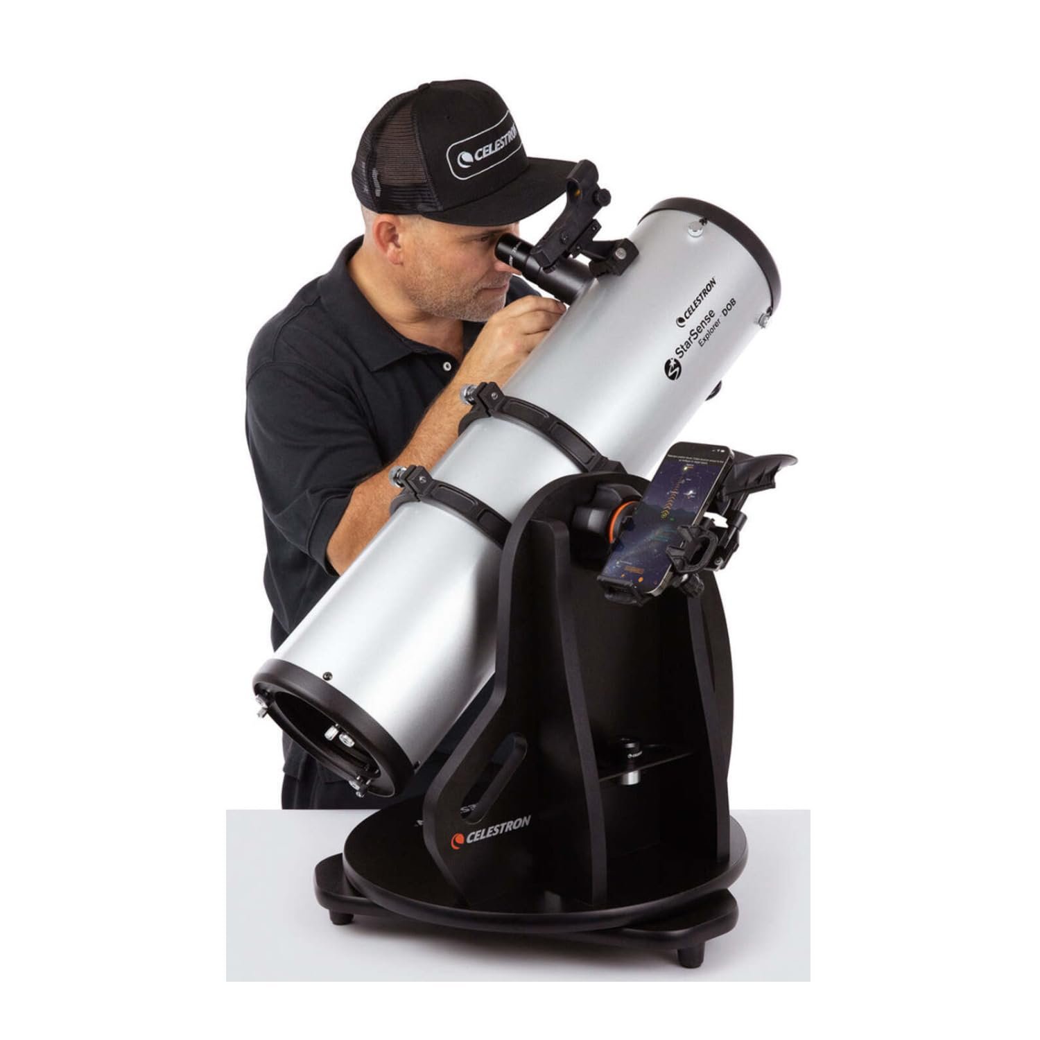 Celestron 22482 StarSense Explorer 150mm Tabletop Dobsonian Smartphone App-Enabled Telescope Works with StarSense App to Help You Find Nebulae, Planets & More – iPhone/Android...