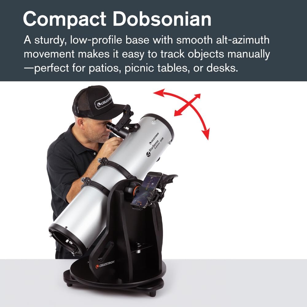Celestron 22482 StarSense Explorer 150mm Tabletop Dobsonian Smartphone App-Enabled Telescope Works with StarSense App to Help You Find Nebulae, Planets & More – iPhone/Android...