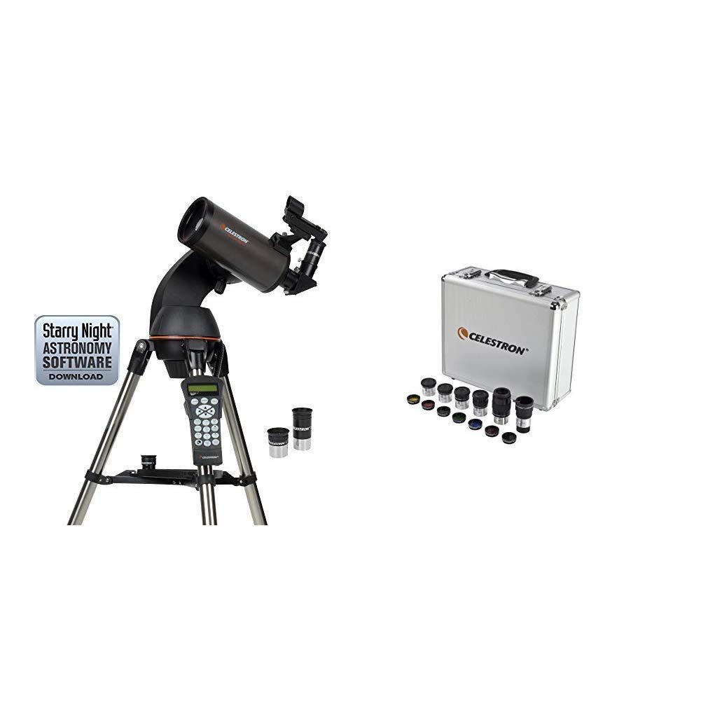 Celestron 31145 NexStar 130SLT Portable Computerised Newtonian Reflector Telescope with Quick-Release Fork-arm Mount, Accessory Tray and 'Starry Night' Special Edition Software,...