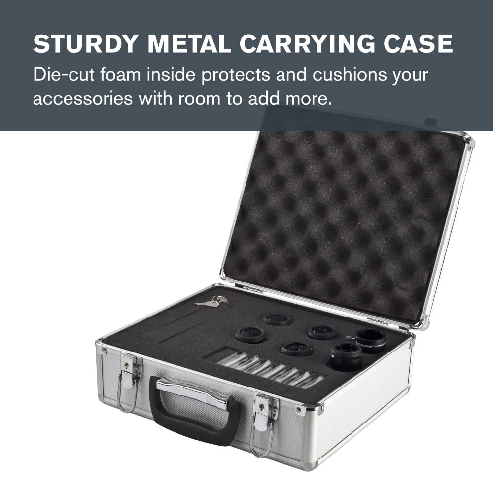 Celestron 94303 1.25 inch Eyepiece & Filter Kit - Includes 14 Pieces in Metal Foam-Lined Carry Case, Silver