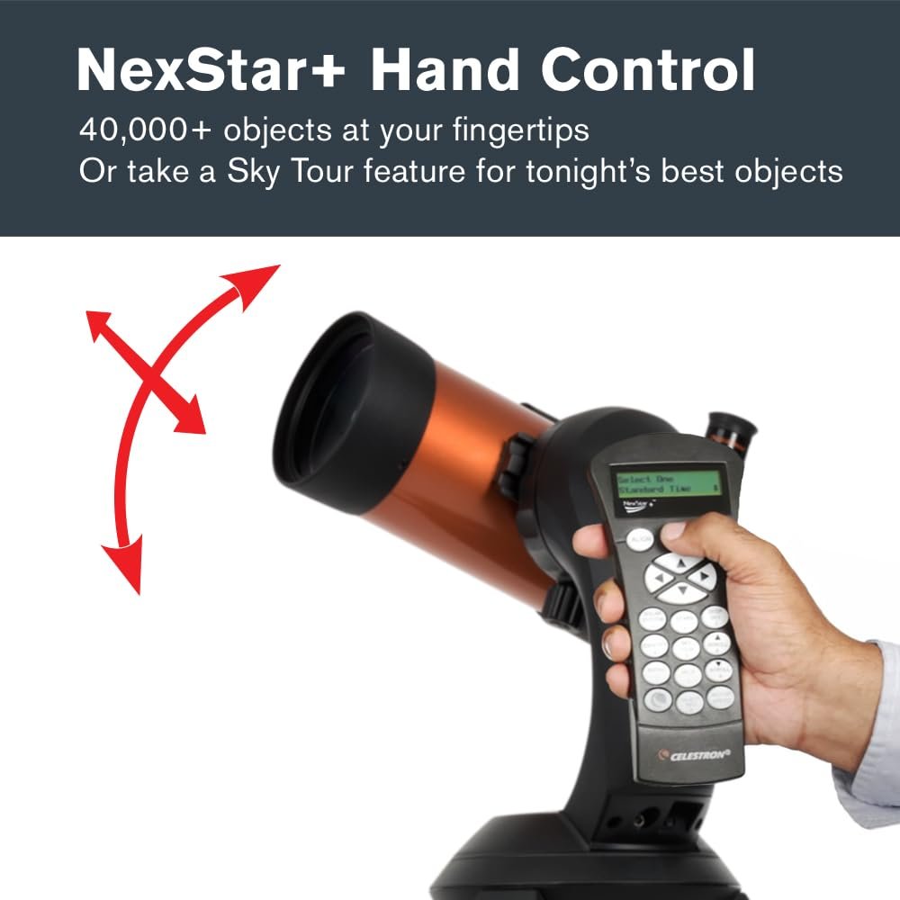 Celestron NexStar 4SE Computerized Telescope – 4-Inch Maksutov-Cassegrain Optical Tube – Fully Automated GoTo Mount with SkyAlign – Ideal for Beginners and Advanced Users –...