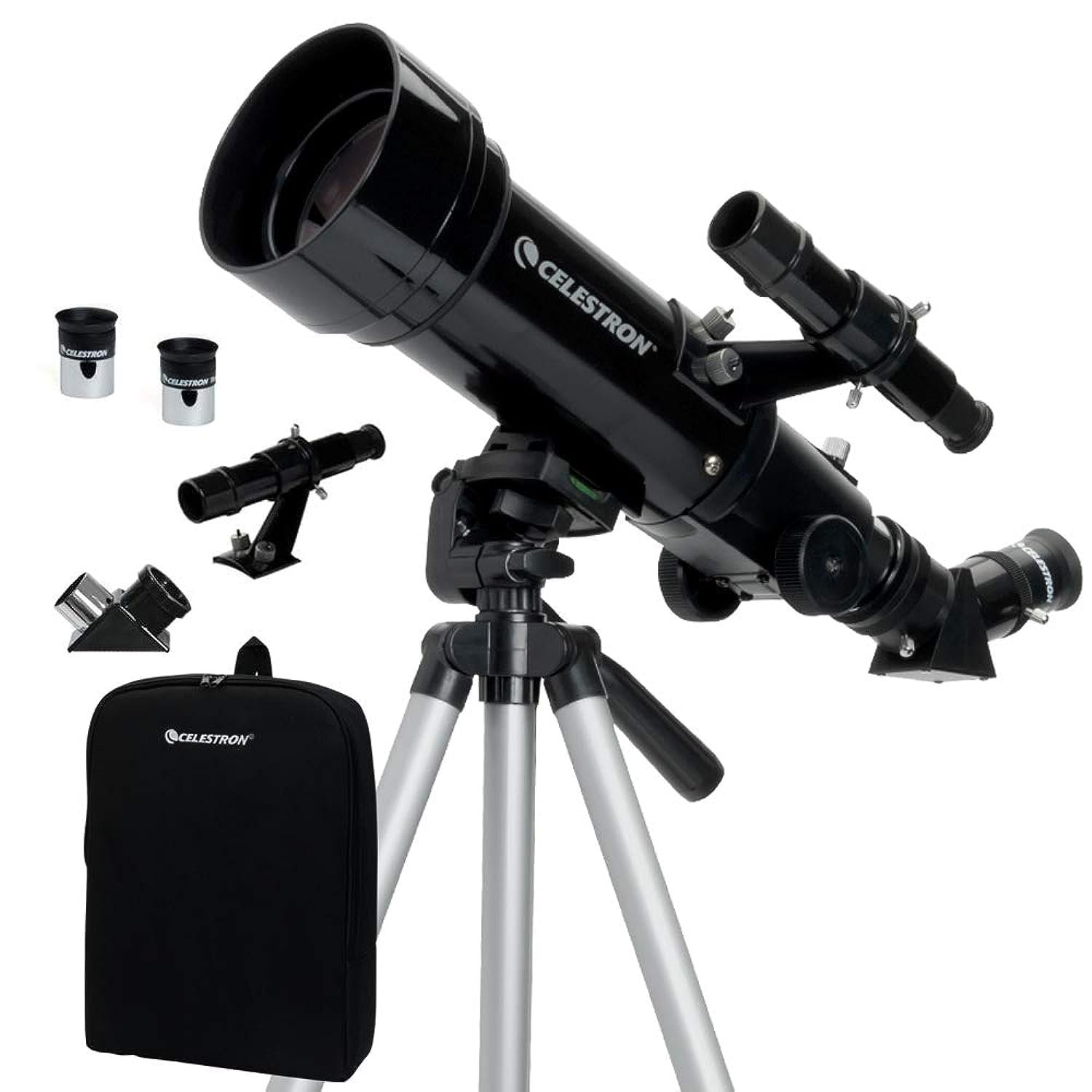 Celestron Travel Scope 70 Portable Refractor Telescope – 70mm Aperture, Fully-Coated Glass Optics – Includes Tripod, Backpack & Software – Ideal for Beginners & Travel
