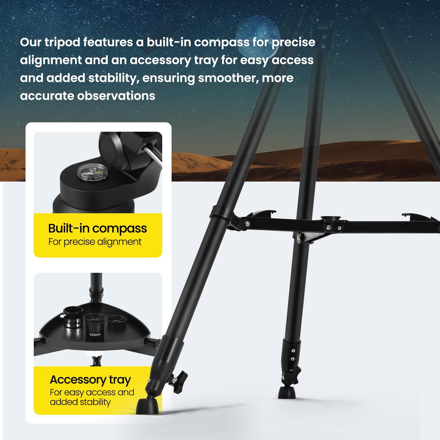 ESAKO Telescope for Kids & Beginners, 70mm Aperture Portable Telescopes with 3 Eyepieces, Height Adjustable Tripod & Phone Adapter & Remote Control