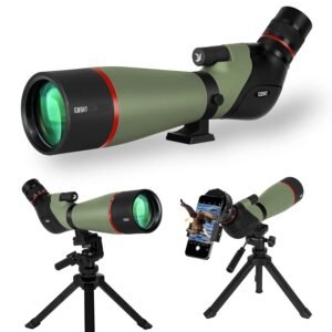 Gosky 20-60X80 HD Dual Focusing Spotting Scope, BAK4 Prism 45 Degree Angled Eyepiece with Tripod, Smartphone Adapter, Scope for Bird Watching Target Shooting Hunting Wildlife...
