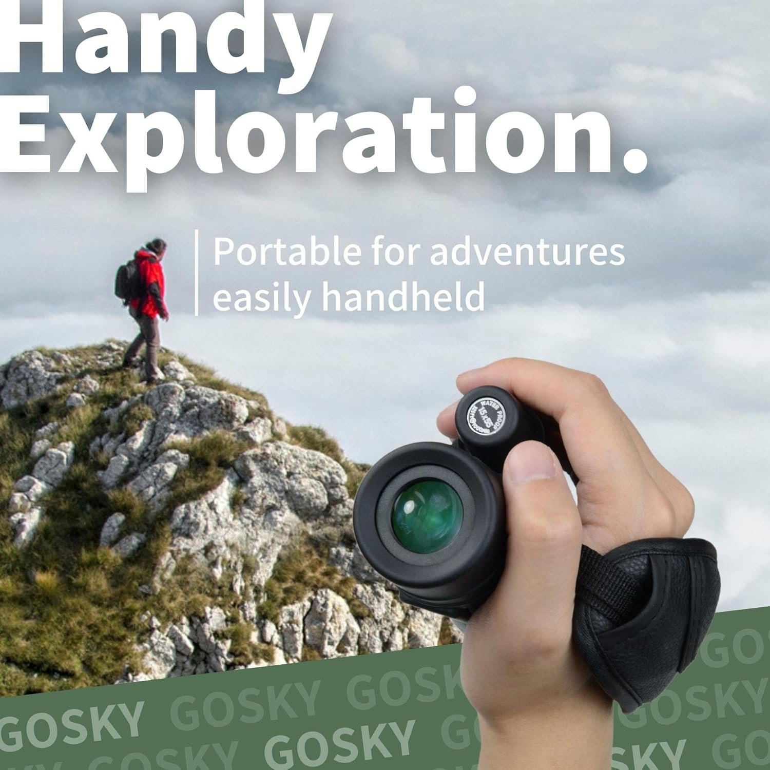 Gosky Monoculars Telescope, 15x55 HD Monocular for Adult with BAK4 Prism & FMC Lens, Lightweight Monocular with Smartphone Adapter Suitable for Bird Watching Hunting (Black)