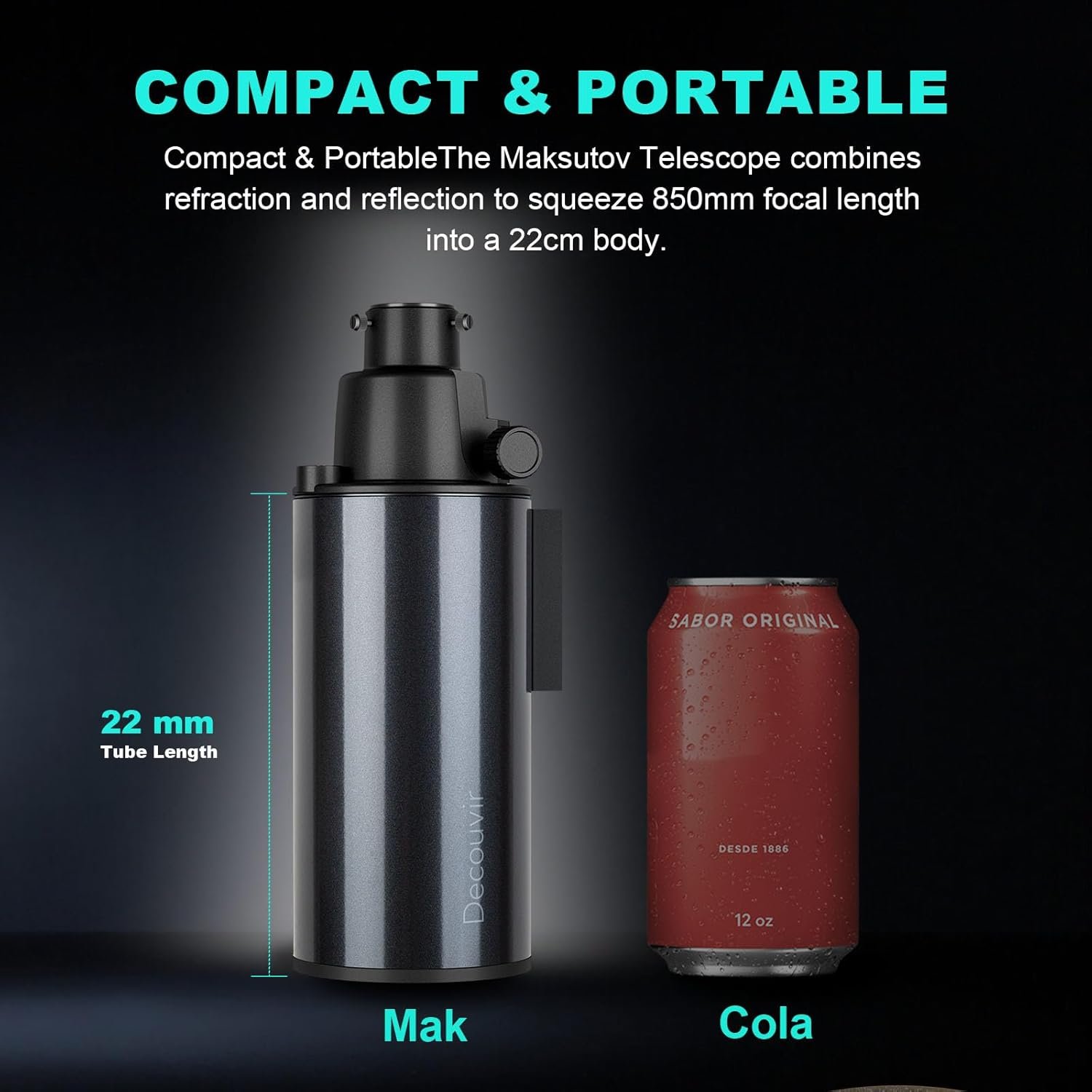 Maksutov-Cassegrain Telescopes for Adults Astronomy, 80mm Aperture 850mm Catadioptric Compound Telescope, Compact Portable Travel Telescope, w. Pro Tripod & Phone Adapter