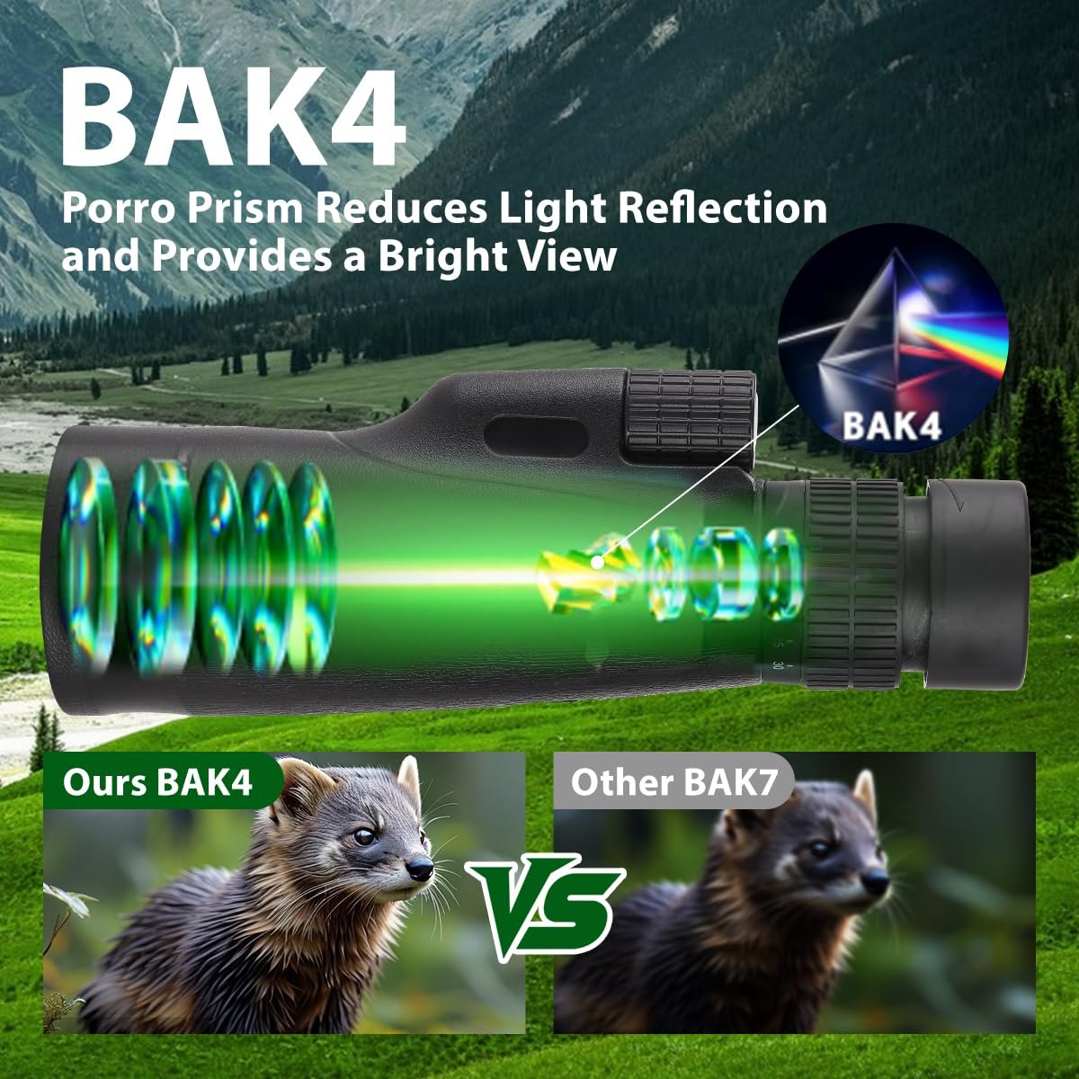 Monocular Telescope 80 x 100 High Powered Monoculars for Adults with Tripod, Monocular for Smartphone Suitable for Bird Watching Larger Vision Monoculars for Adults with BAK4...