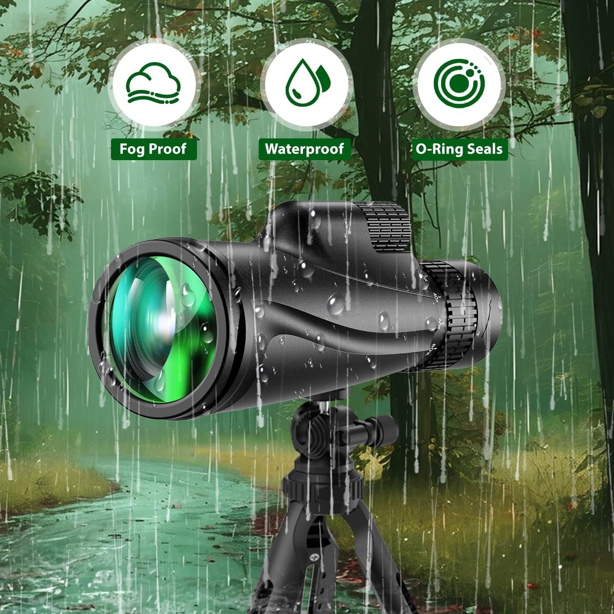 Monocular Telescope 80 x 100 High Powered Monoculars for Adults with Tripod, Monocular for Smartphone Suitable for Bird Watching Larger Vision Monoculars for Adults with BAK4...