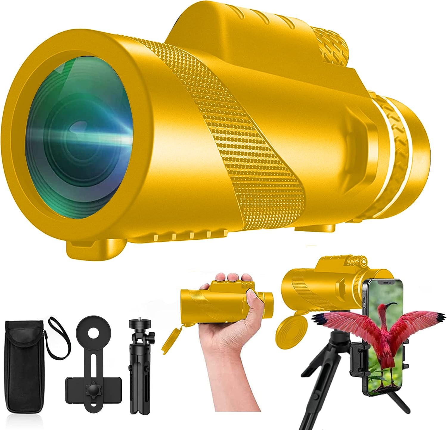 Monocular-Telescope 80x100 High Powered Monoculars High Definition for Adults High Powered with Smartphone Adapter Telescope Hunting Wildlife Bird Watching Travel Camping...