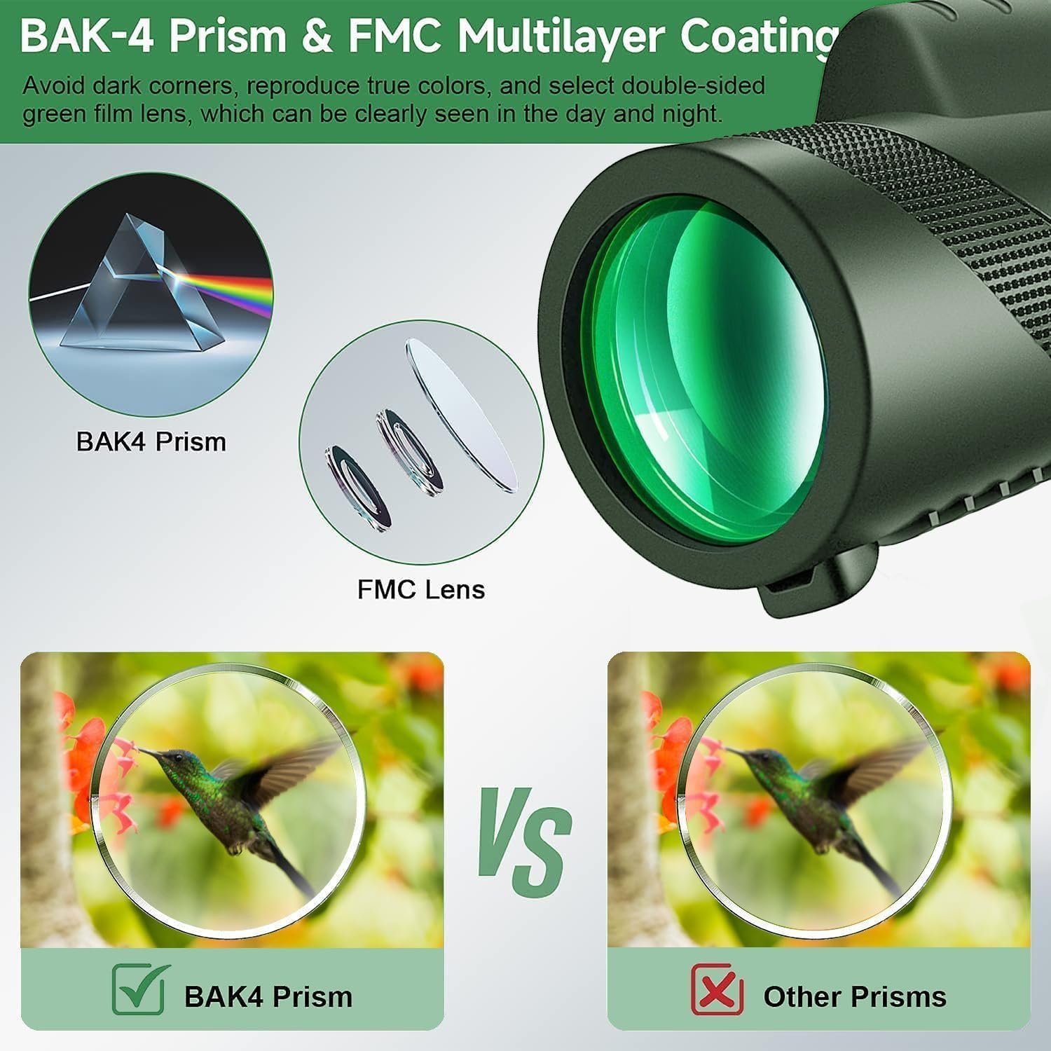 Monocular-Telescope 80x100 High Powered Monoculars High Definition for Adults High Powered with Smartphone Adapter Telescope Hunting Wildlife Bird Watching Travel Camping...