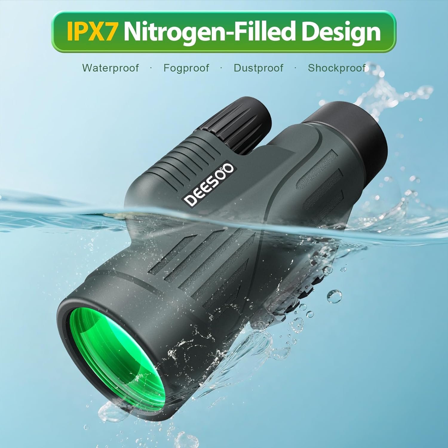 Monocular Telescope for Adults High Powered - 12x56 Waterproof Monocular Scope with Clear Low Light Vision - Compact Telescope with Tripod Smartphone Adapter for Bird Watching...