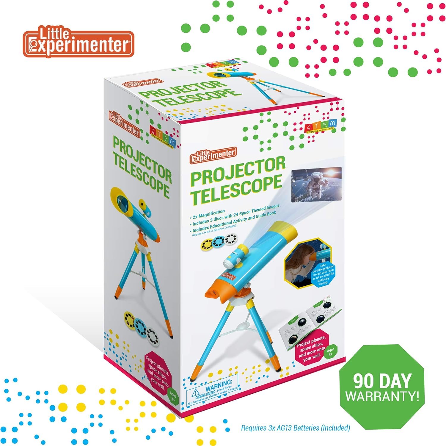 Projector Telescope for Kids, Children's Telescopes & 24 Space Images, Educational Book Incl, Great STEM Activity Science Toys, Learning Gifts for Boys & Girls Ages 3 4 5 6-12...