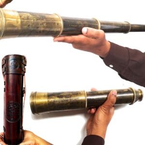 Rare Brass Telescope Spyglass - East India Company 1818 Tracker Vintage Pirate Spyglass Scope Antique 32" Large Handstitched Leather Gift Box (BT-EIC-32)