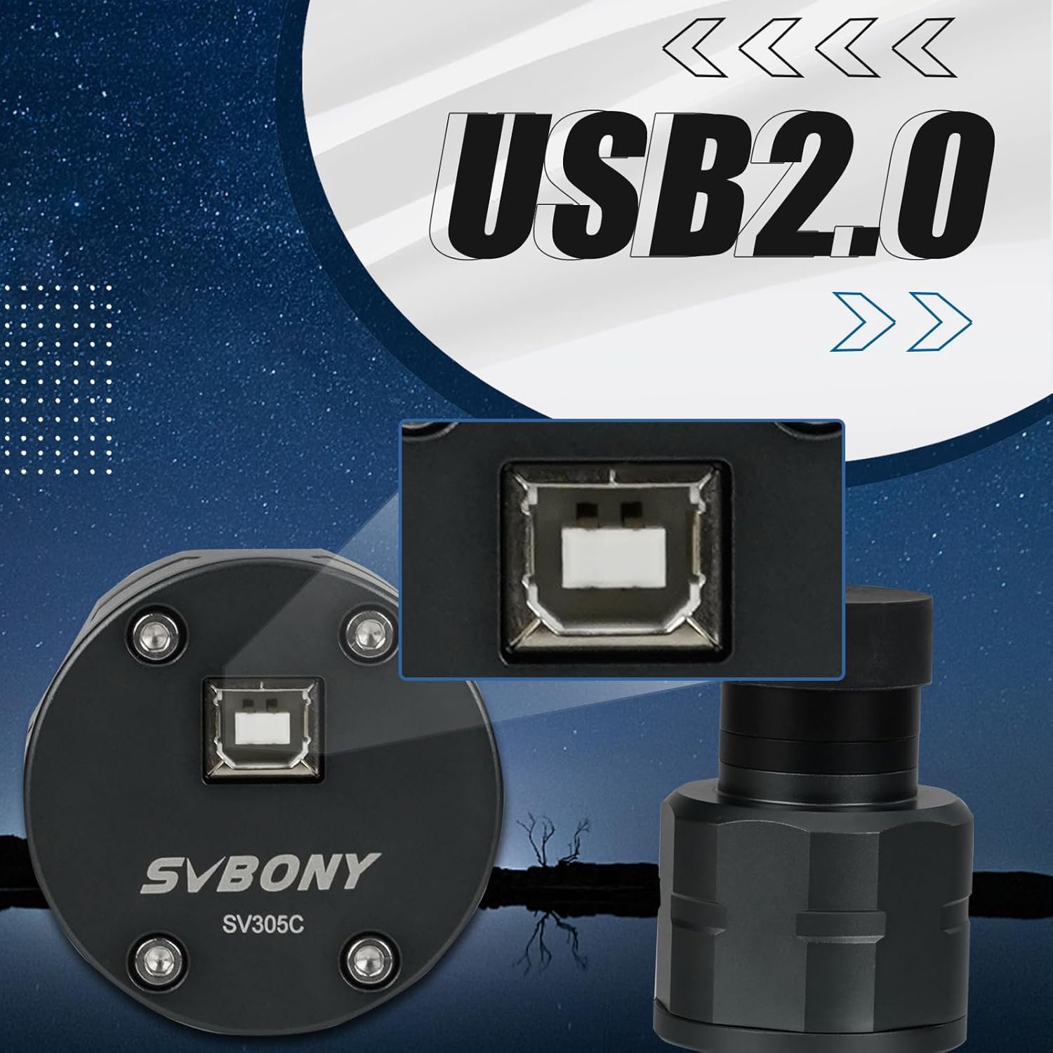 SVBONY SV305C Astrophotography Camera, 2.1MP IMX662 Color Telescope Camera with Removable UV IR Cut Glass, 1.25" Electronic Telescope Eyepiece for Planetary Moon...