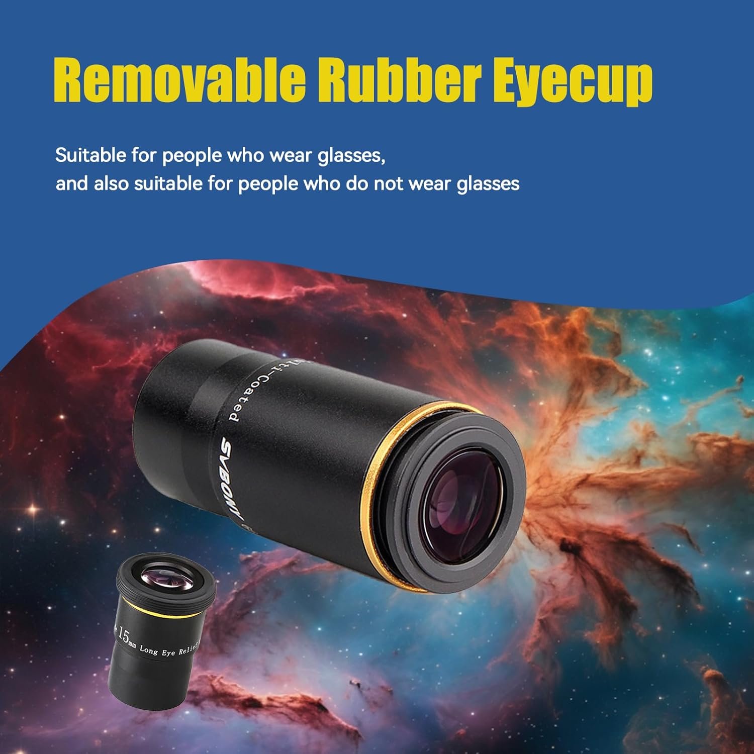 SVBONY Telescope Eyepiece Fully Multi Coated 1.25 inches Telescope Lens 66 Degree Ultra Wide Angle HD Telescope Accessory (6mm 9mm 15mm 20mm)