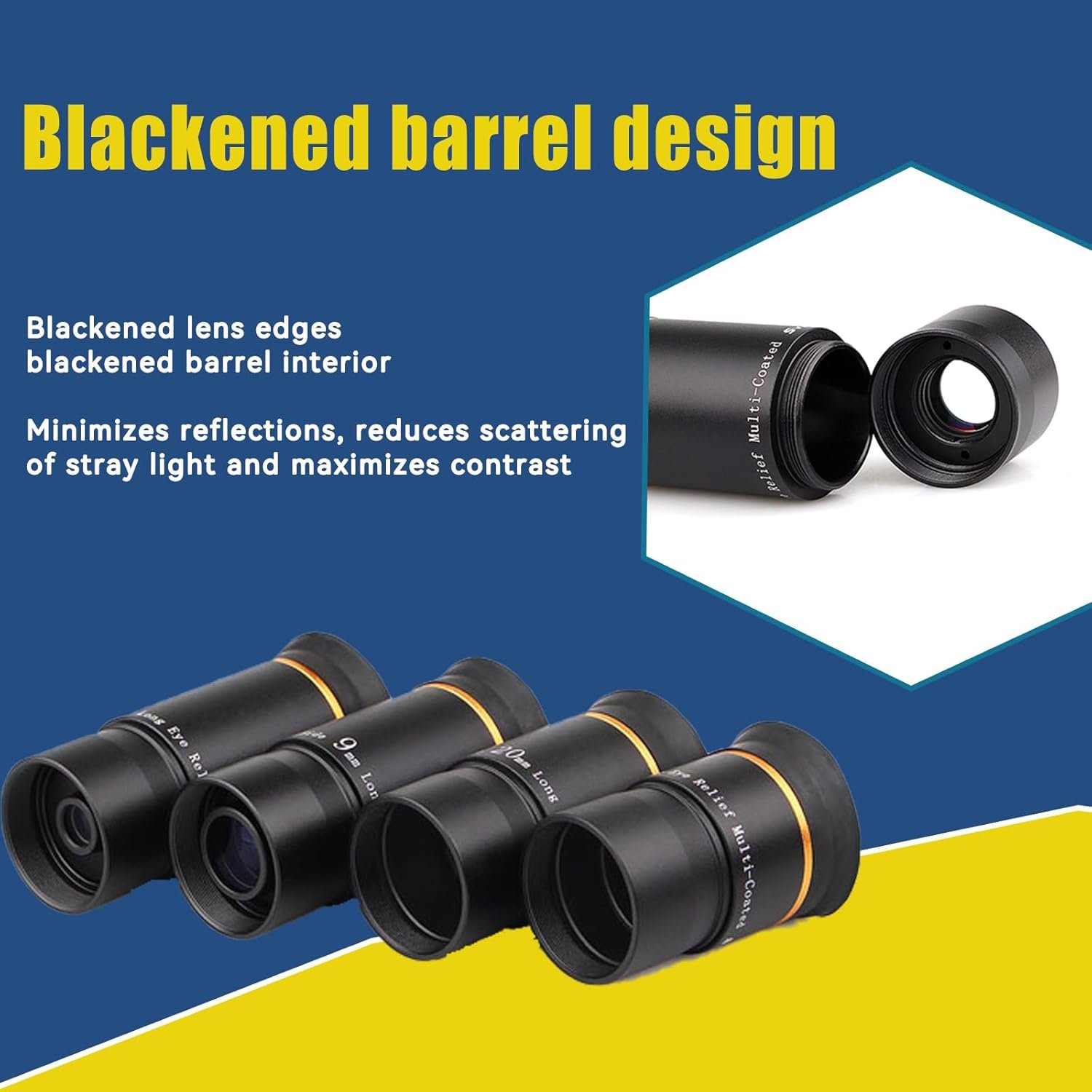 SVBONY Telescope Eyepiece Fully Multi Coated 1.25 inches Telescope Lens 66 Degree Ultra Wide Angle HD Telescope Accessory (6mm 9mm 15mm 20mm)