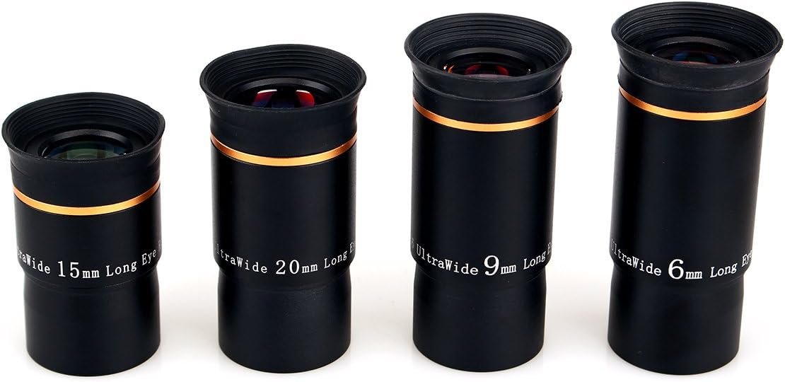 SVBONY Telescope Eyepiece Fully Multi Coated 1.25 inches Telescope Lens 66 Degree Ultra Wide Angle HD Telescope Accessory (6mm 9mm 15mm 20mm)
