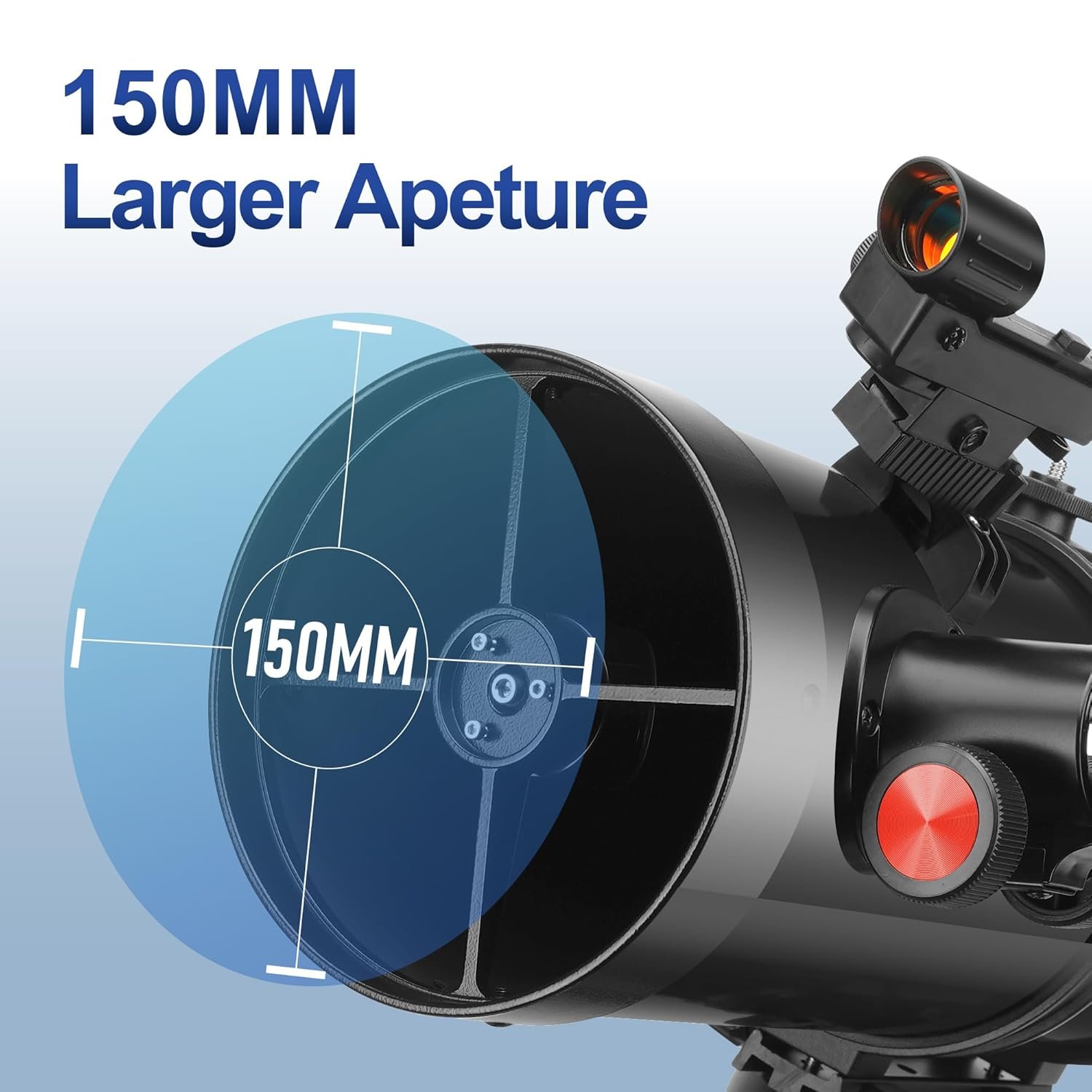 Telescope, 150EQ Reflector Telescope for Adults Astronomy Beginners, Manual Equatorial Professional Telescopes Astronomy with 2X Barlow Lens, Phone Adapter, Adjustable Tripod...