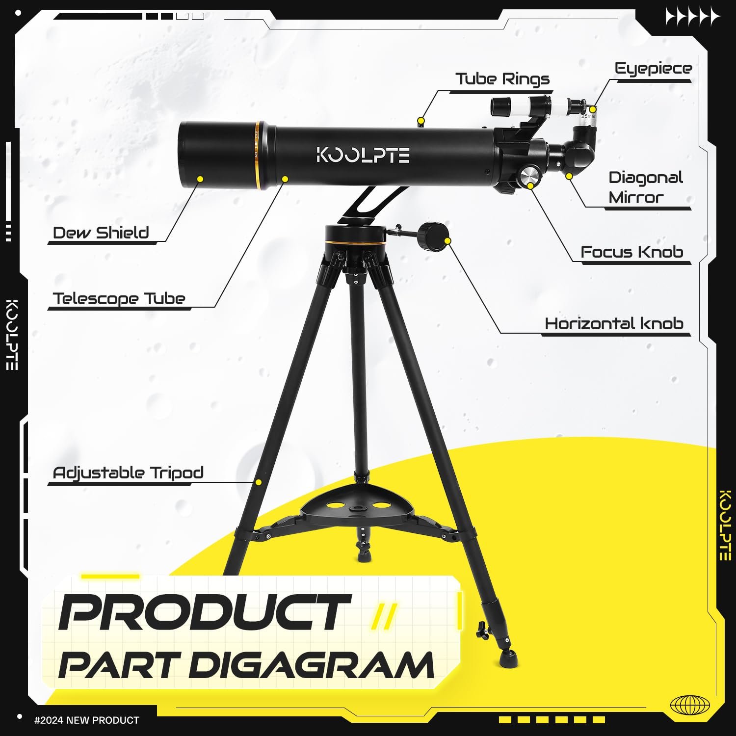 Telescope, 90mm Aperture 700mm - Vertisteel AZ Mounting Base, High Power Telescopes for Astronomy Enthusiasts, Adults & Kids, with Carrying Bag, Wireless Remote Control, Phone...