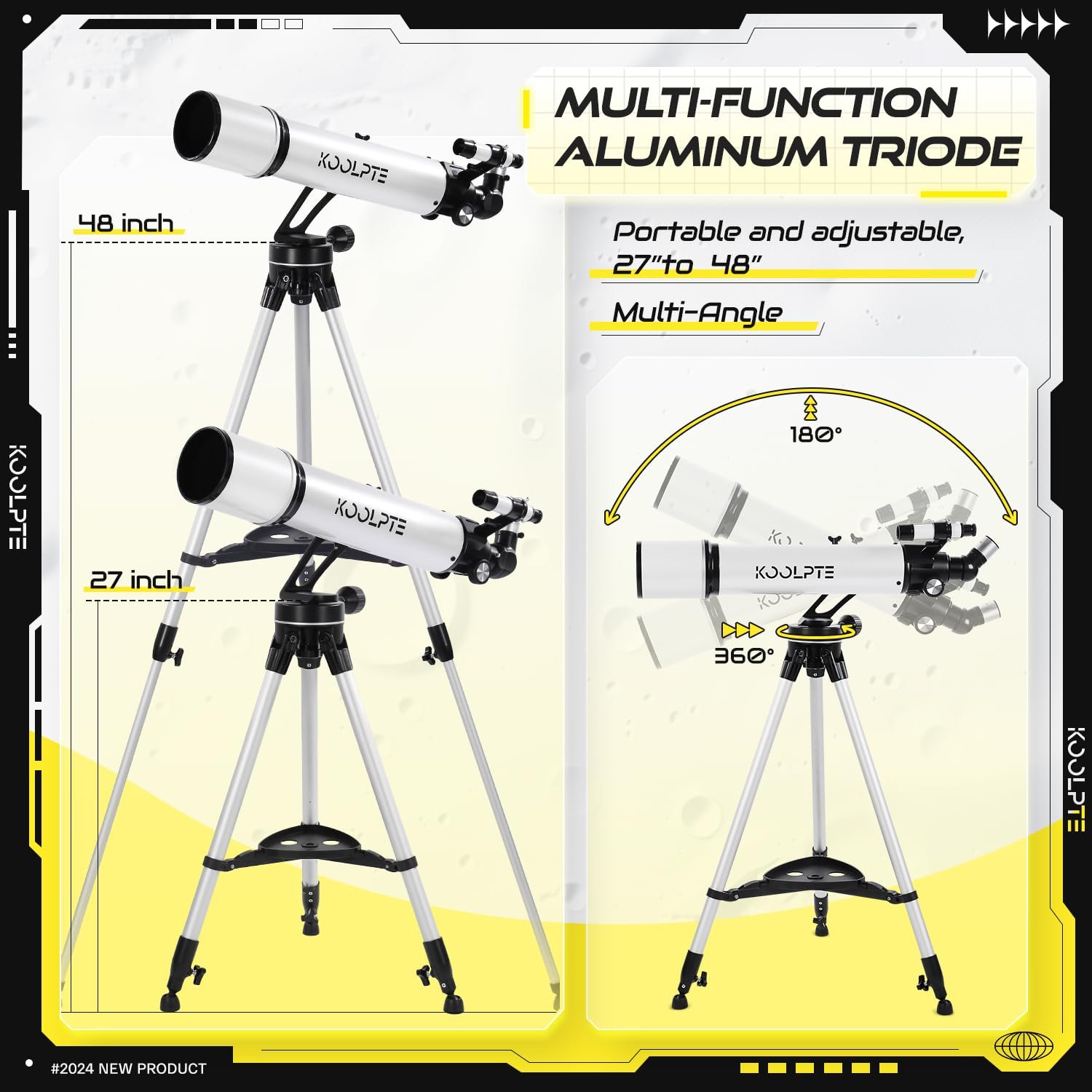 Telescope, 90mm Aperture 700mm - Vertisteel AZ Mounting Base, High Power Telescopes for Astronomy Enthusiasts, Adults & Kids, with Carrying Bag, Wireless Remote Control, Phone...