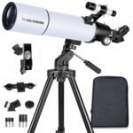 Telescope for Adults High Powered, 80mm Aperture 600mm Telescopes for Adults Astronomy, Travel Telescopio for Beginners with AZ Mount, Backpack, Phone Adapter, Moon Filter