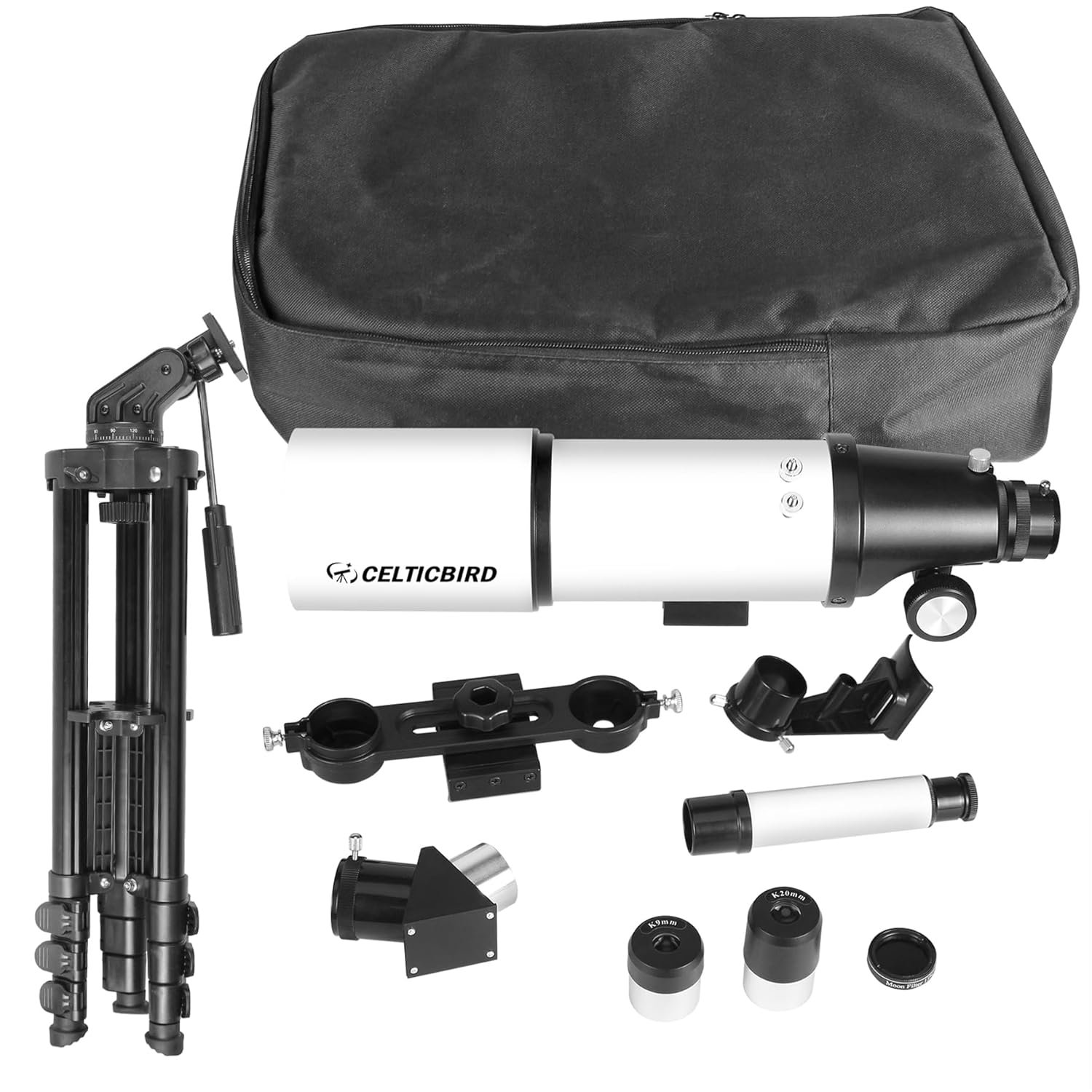 Telescope for Adults High Powered, 80mm Aperture 600mm Telescopes for Adults Astronomy, Travel Telescopio for Beginners with AZ Mount, Backpack, Phone Adapter, Moon Filter