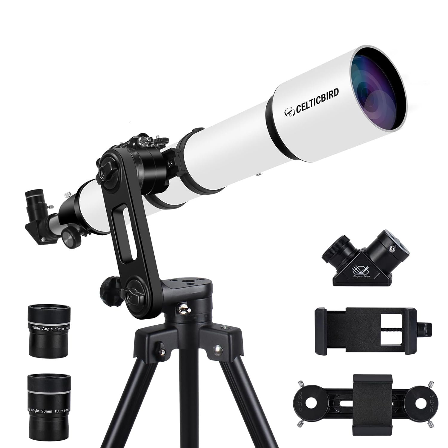 Telescope for Adults High Powered, 90mm Aperture 1000mm Refractor Telescopes for Adults Astronomy Telescopio with High Precision Adjustment, Ultra-Stable Vertisteel AZ Mount...
