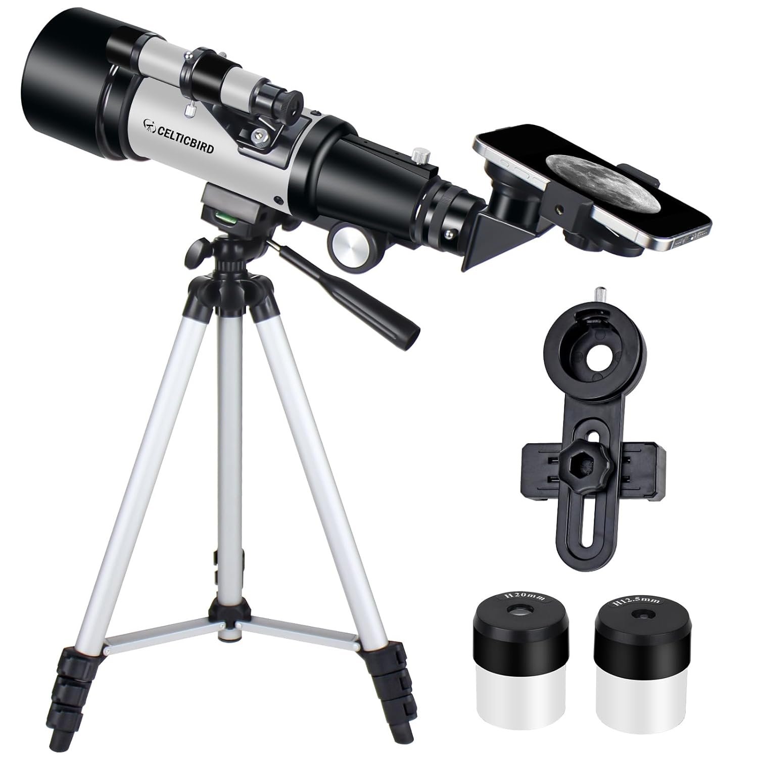 Telescope for Kids Beginners, 70mm Aperture 400mm Astronomical Refracting Telescope for Adults Students - Travel Telescopes with Tripod, Phone Adapter(Ocean Blue)
