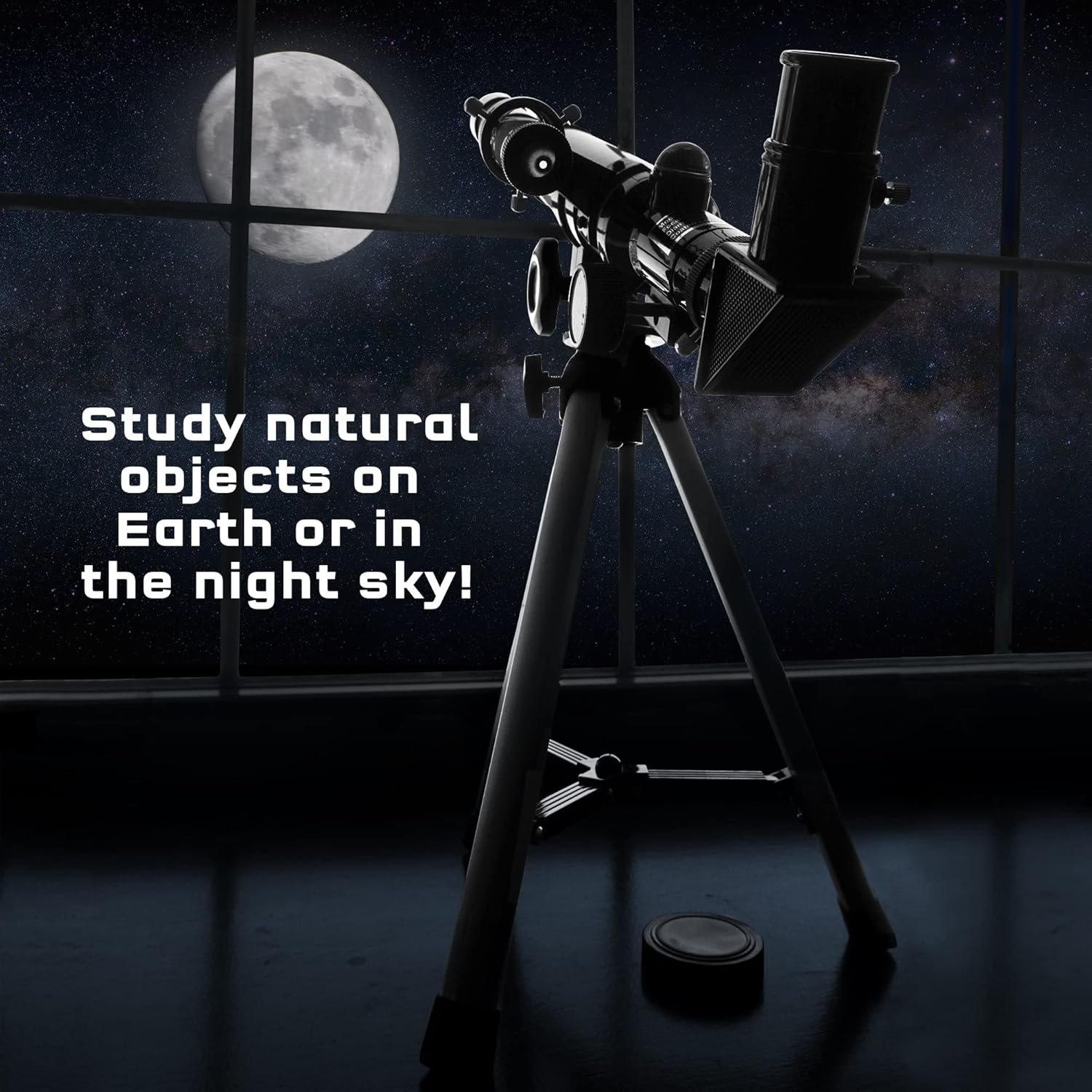 The Thames & Kosmos Telescope Essential STEM Tool | Childrens Refractor Telescope with 100x Magnification & Built-in Compass | Classic Scientific Device for Astronomical &...