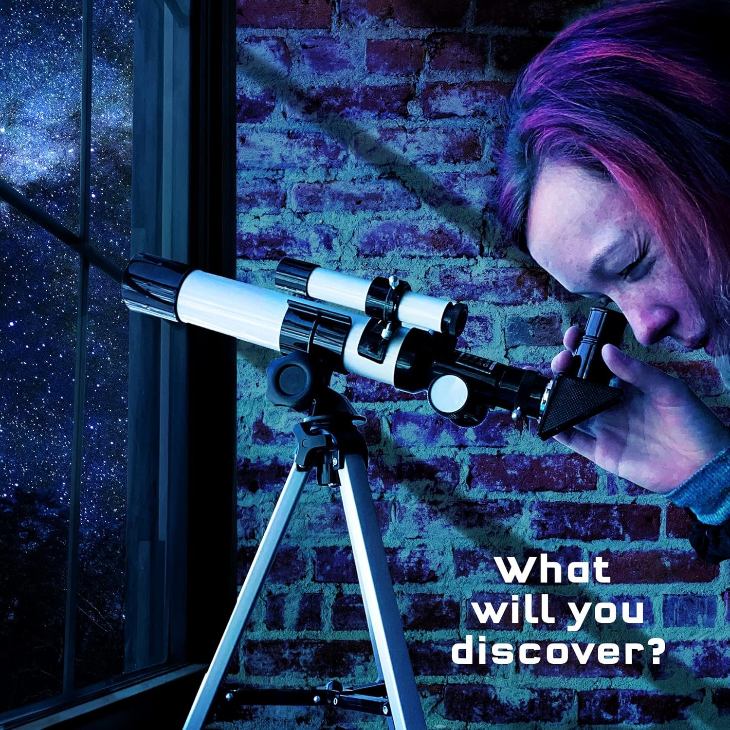 The Thames & Kosmos Telescope Essential STEM Tool | Childrens Refractor Telescope with 100x Magnification & Built-in Compass | Classic Scientific Device for Astronomical &...