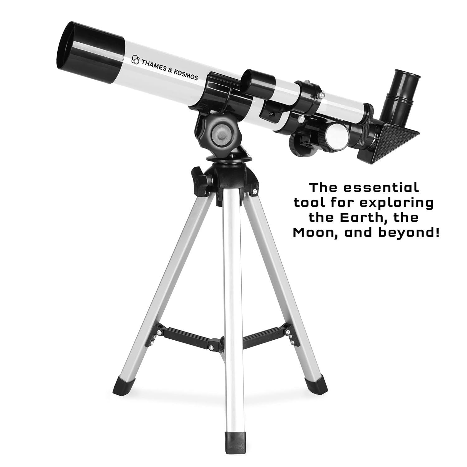 The Thames & Kosmos Telescope Essential STEM Tool | Childrens Refractor Telescope with 100x Magnification & Built-in Compass | Classic Scientific Device for Astronomical &...